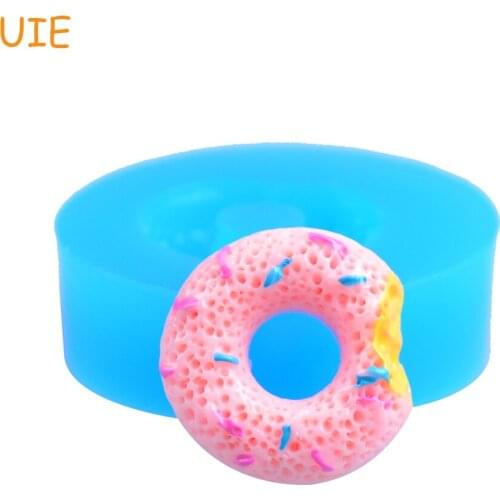 TYL015U Flexible Silicone Mold Bitten Donut / Doughnut Miniature Food, Sweets, Jewelry, Charms (Clay, Fondant)