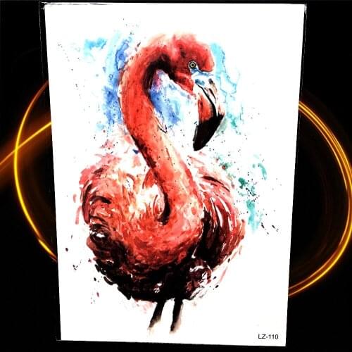 25Style Waterproof Temporary Tattoo Red flamingo Bird Women Makeup Watercolor Tattoo Stickers Men Body Art Fake Flash Tatoo Sexy