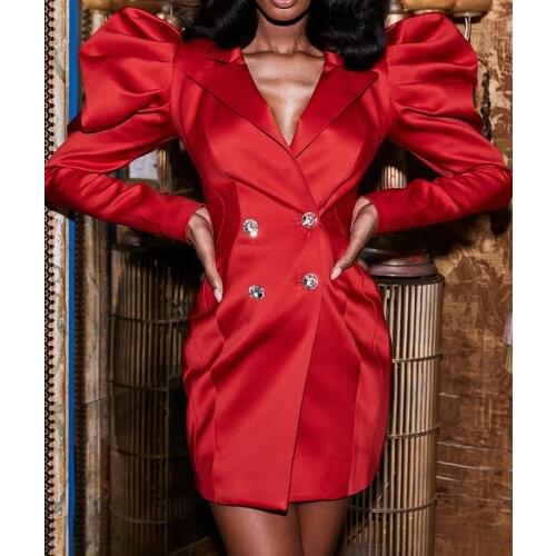 Hight Quality New Fashion Sexy V Neck Long Sleeves Button Mini Bodycon Dress 2020 Elegant Vintage Celebrity Party Dress Vestios