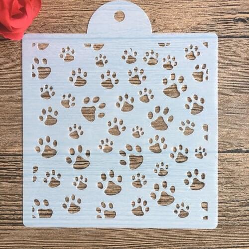 1pc 15 * 15cm mold DIY Pattern hollow template Stencils cake baking sugar powder sieve mold graffiti drawing tiles Stencils -13