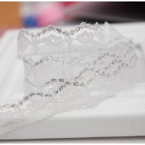 1Yard 91cm New Lace Fabric Materials Embroidery Lace Fabric 1.8cm Ribbon Silver Gold Guipure Lace Trim encajes para costura LE7B