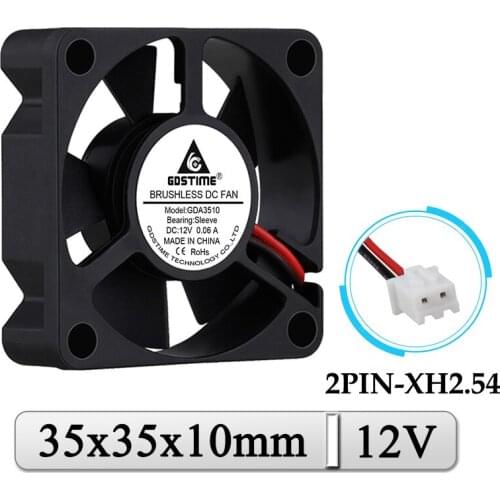 10Pcs/Lot Gdstime DC 12V Fan 35mmx10mm 35mm Axial Mini Radiator Fan 35mmx10mm 3.5cm Laptop Micro Brushless Cooling Fan