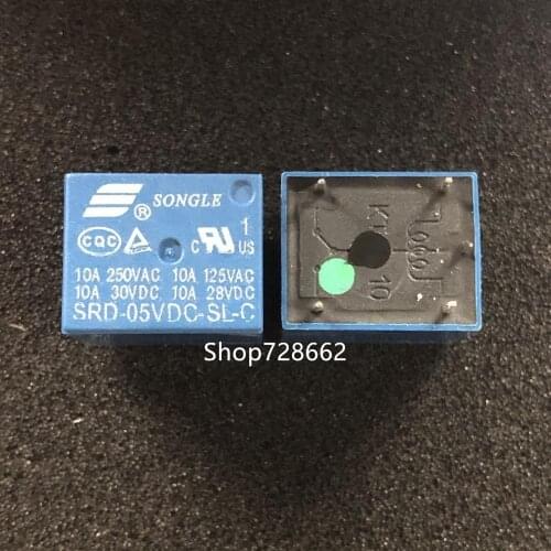 10 teile/los 5V DC Relais SRD-05VDC-SL-C T73-5V SRD-5VDC-SL-C 5Pin PCB Typ auf lager