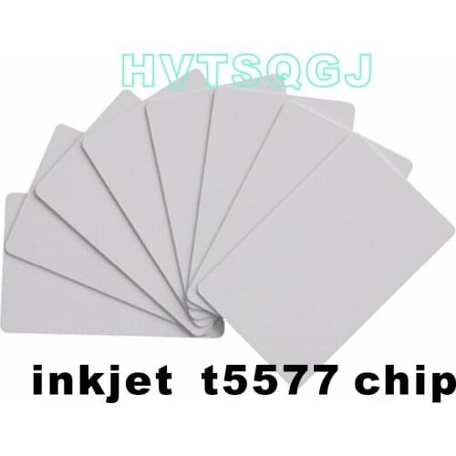 100pcs Free shipping Excellent T5577 Inkjet Blank PVC Cards