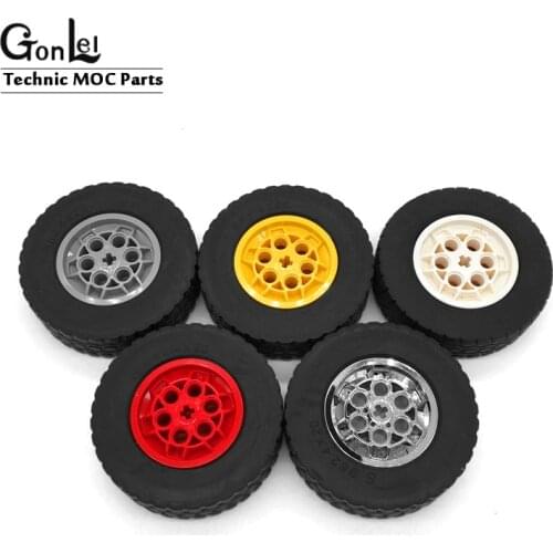 2Pcs/lot High-Tech Building Blocks accessories 62.4x20 Car Tyres Compatible with 86652c01 wheels 32019+86652 High-Tech Parts