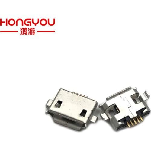 2pcs Micro USB 5pin Female Socket Charge Jack Dock Port Curly Mouth 2 Foot For Mobile Phone PDA Tablet Charging Connector