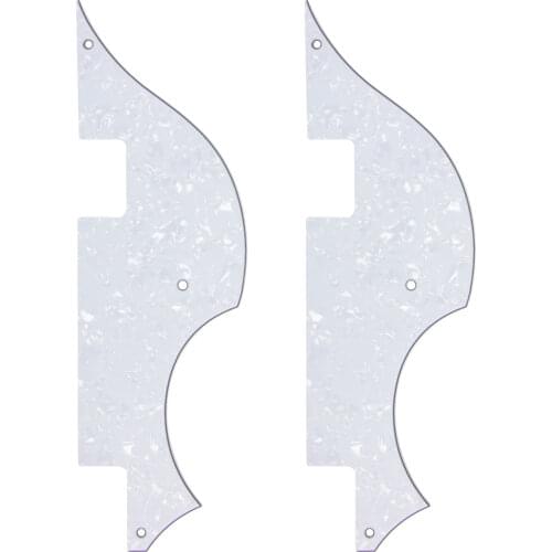 2 pcs Bass Guitar pickguard For HOFNER Replacement 4ply white pearl