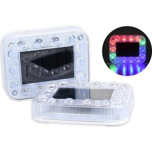 2PCS Strobe Solar Warning Light Flashing Car Truck Emergency Flash Light Vibration Sensor Colorful Light Waterproof Taillights