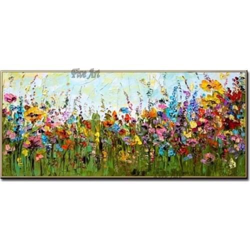 3D Thick Knife Heavily Texture Flower Oil Painting Picture 100% Hand-painted Wall Decor Picture Art Canvas Artwork Paintings