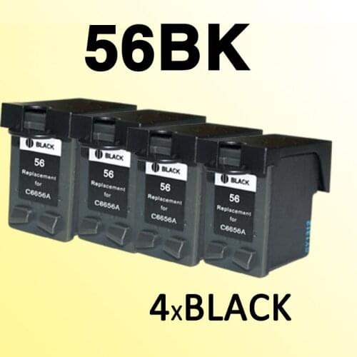 4x for 56 C6656A 56xl ink cartridge compatible for hp56 Photosmart 7150/7155/7550/7660/7760/7960 printer
