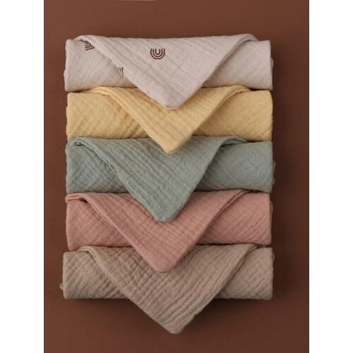 New Baby Handkerchief Absorbent Gauze Burp Cloth Newborn Face Towel Feeding Bibs 24BE