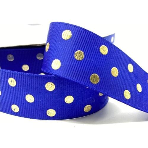 5yards 25mm 1" Grosgrain Ribbon Printed Spot Pattern for Christmas Wedding Decoration DIY Sewing Handmand Craft Accessories #09