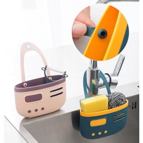 50%HOTDrain Basket Hanging Moistureproof Plastic Cement Kitchen Sucking Disc Sink Basket for Home