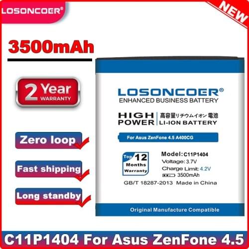 LOSONCOER 3500mAh Battery for Asus ZenFone 4.5 ZenFone4.5 Battery A450CG C11P1404 Battery