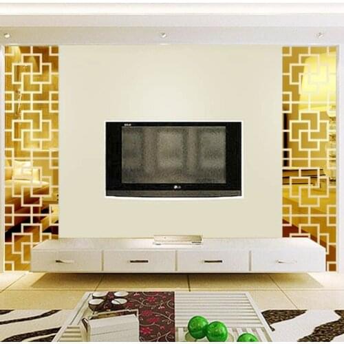 Geometric pattern Acrylic mirror wall stickers TV wall Entranceway Fashion art decoration Home creative DIY wall decor
