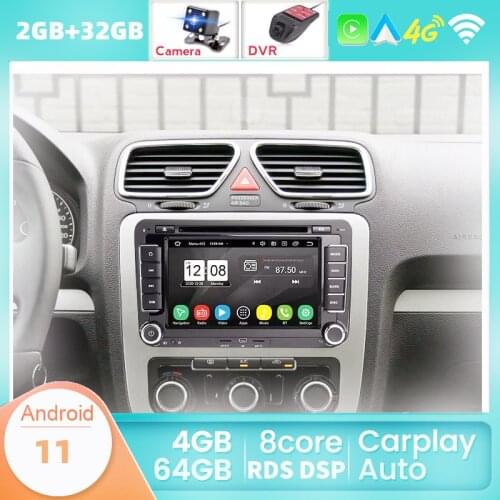 Carplay 2 Din Car Radio Multimedia Player GPS For Volkswagen VW Passat B7 B6 Golf Touran Polo Jetta SEAT Skoda Android 11 DVD