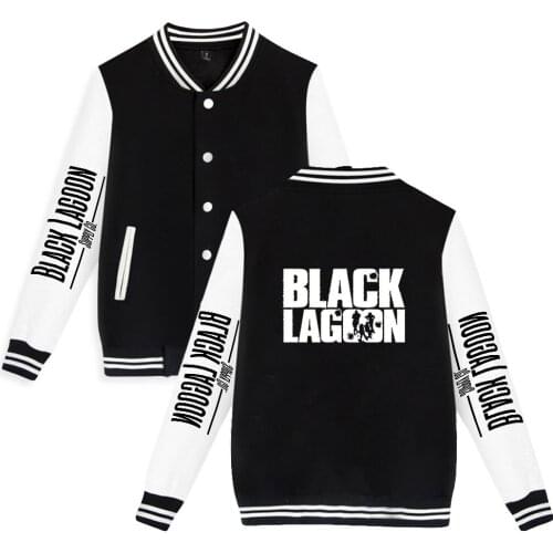 Black Lagoon Fashion Prints Baseball Jackets Women Men Long Sleeve Jacket Anime Hot Sale Casual Streetwear Clothes