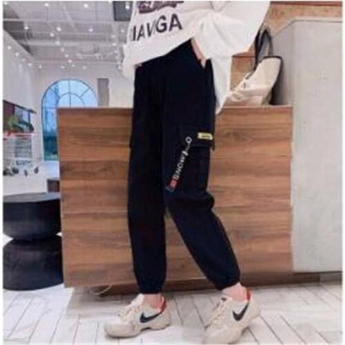 Cargo Pants Women High Waist Elastic Straight Womens Sweatpants With Pockets Pantalon Cargo Female trousers