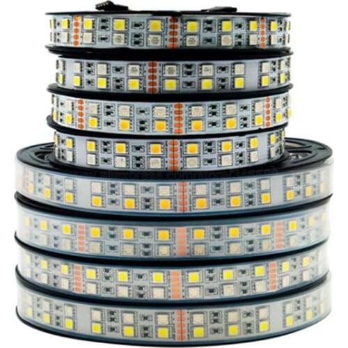 5m 600LEDs 120LED/M DC 12V 24V Double Row SMD 5050 RGBW LED Strip IP20 IP67 Waterproof Flexible Tape RGB + White / Warm White