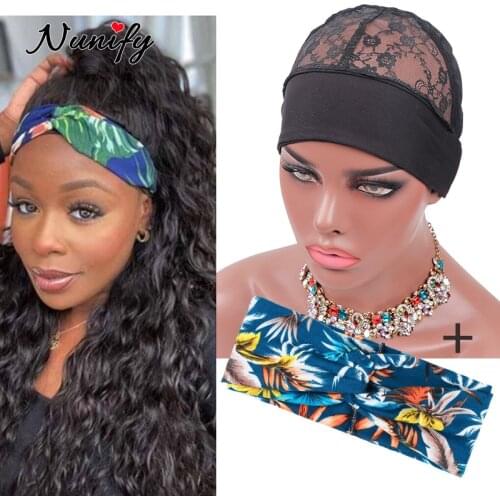 Nunify 1Pcs Headband Wig Cap For Making Crochet Braid Wigs With 1Pcs Flower Cross Head Band Big Hole Crochet Ventilated Wig Cap