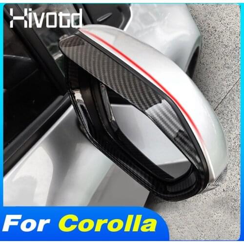 Hivotd Rearview Mirror Visor Rain Eyebrow Shield Exterior ABS Protection Accessories For Toyota Corolla Sedan 2019 2020 2021