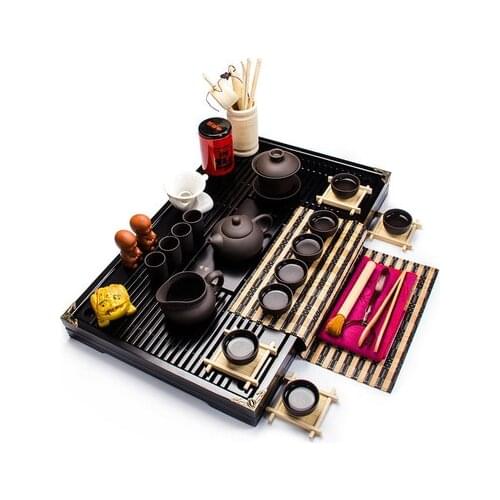 Chinese Kung Fu Tea Set Drinkware Purple Clay ceramic Binglie three options include Tea pot Cup Tureen Infuser TeaTray