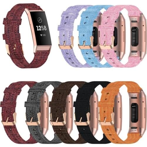 Fashion Nylon Strap For Fitbit Charge 3/3 SE /Charge 4/4 SE Replacement Watch Band Nylon Woven Fabric Adjustable Watch Strap