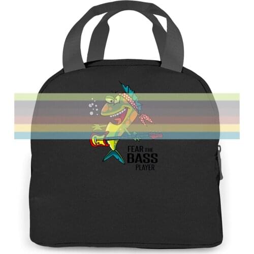 MENS COOL MUSIC BASS GUITAR STYLISH ROCK BAND FESTIVAL SLOGAN FUN New Arrival women men Portable insulated lunch bag adult