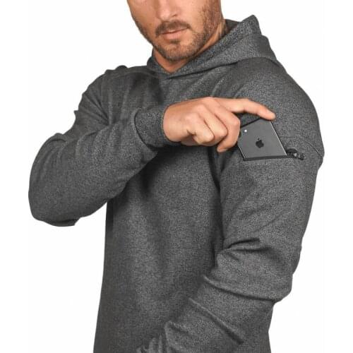 Fitness Mens Sport Jacket Coat Phone Pockect Hooded Running Jackets Sportswear Workout Jogging Jacket Men Sweatshirts Hoodie