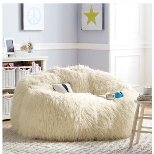 Soft Fluffy Wool Fur Bean Bag Cover,Without Filler,Sofa Lazy Couch Chair Kids Party Festival Baby Photography Show Props Stool