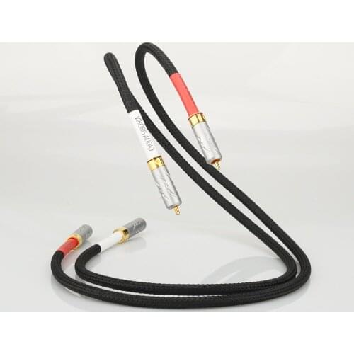 Free shipping Viborg 09G-801 5N Multiple Oxyacid Pure copper interconect cable single wire with pure copper RCA plug