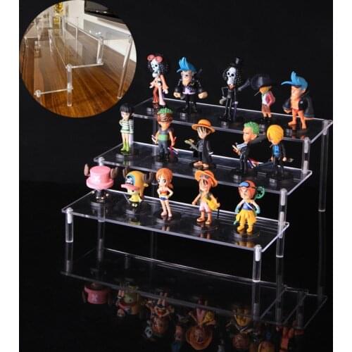 Clear Acrylic Display Stand Detachable Cartoon Character Ladder Frame Holder Toy Car Model Purse Perfume Cosmetics Storage Rack