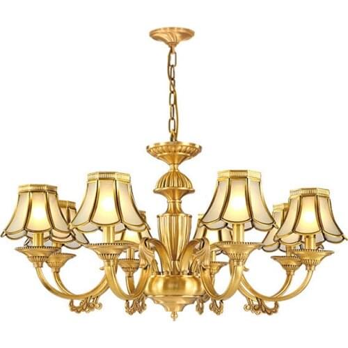 Luxury Copper Chandelier European-style copper chandelier For Dining Living Room Bedroom Luxury Vintage Retro Copper Chandeliers
