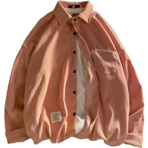 Spring and autumn shirt mens long-sleeved Korean version trend wick velvet Japanese mens shirt handsome youth jacket