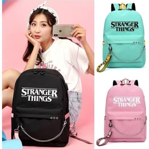 Stranger Things backpack Multifunction USB Charging Travel Canvas For Teenagers Boys Girls School Bag