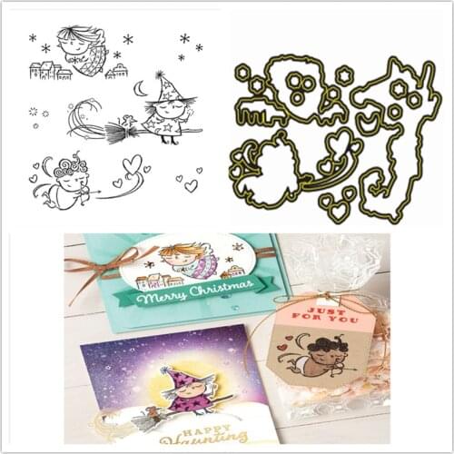 Merry Christmas Metal Cutting Dies and Stamps Scrapbooking Embossing Paper Craft Knife Mould Couple Stencils Dies New 2021