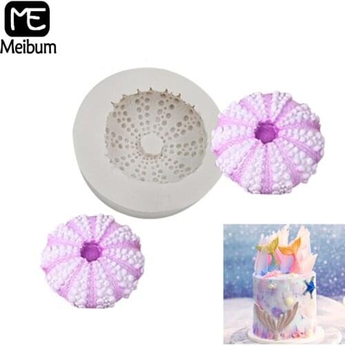 Meibum Ocean Shellfish Theme Marine Silicone Mold Round Sea Conch Shape Cake Decorating Mould Fondant Chocolate Baking Tools