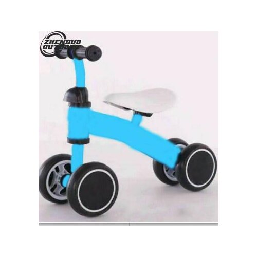 Blue Balance Bike Baby Ride Toddler Push Scooter Walker 4 Wheels Kids Training Toy Free Shipping