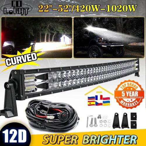 CO LIGHT 52inch 1020W Off Road LED Bar 12V 24V Spot Flood Combo LED Light Bar/Work Light for Car Truck SUV 4x4 ATV Lada Boat UAZ