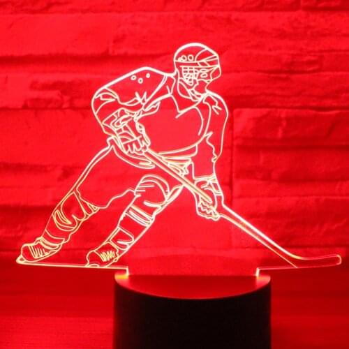 3D LED Night Light Play Ice Hockey with 7 Colors Light for Home Decoration Lamp Amazing Visualization Optical Illusion Awesome
