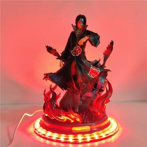 Naruto Uchiha Itachi Statue LED Night Light Anime Light Naruto Shippuden Figure Room Atmosphere Decorative Lamp Desk Light MY