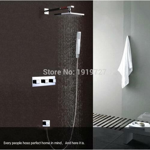 Vidric 10 Inch Rainfall Shower Head And Waterfall 2 Water Functions Work Wall Mounted Bath Shower Faucet Set