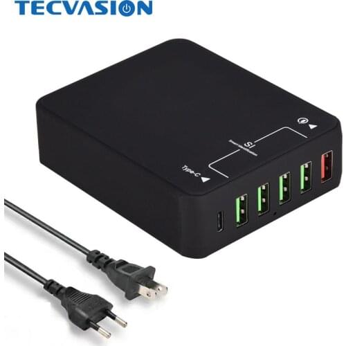 USB Charger 6 Port Quick Tablet Charge QC 3.0 Type C 5V 3A Fast Charging for iPad Huawei Samsung Galaxy S8 X i8 LG Mobile Phone
