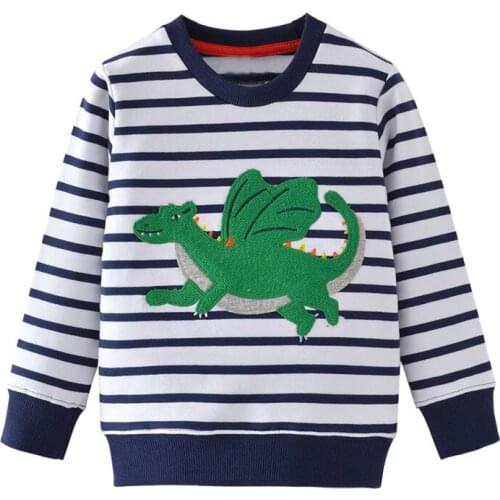 ZWF459 Boys Dinosaur Hoodies Children Hoodies Sweatshirt Boys Girls Spring Coat Kids Long Sleeve Casual Outwear Baby Clothing
