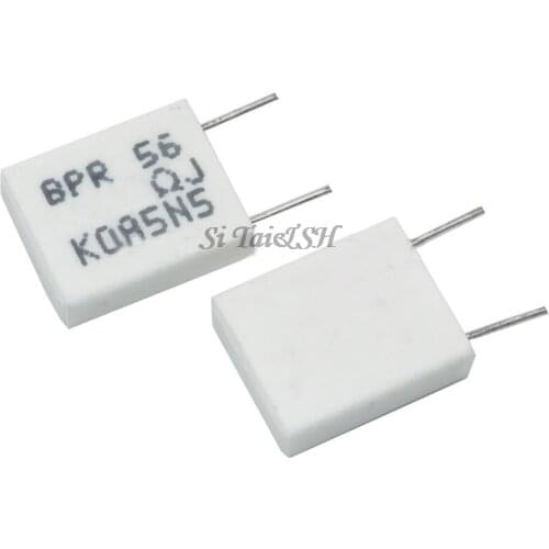 10pcs BPR56 5W 0.001 0.1 0.15 0.22 0.25 0.33 0.5 ohm Non-inductive Ceramic Cement Resistor 0.1R 0.15R 0.22R 0.25R 0.33R 0.5R