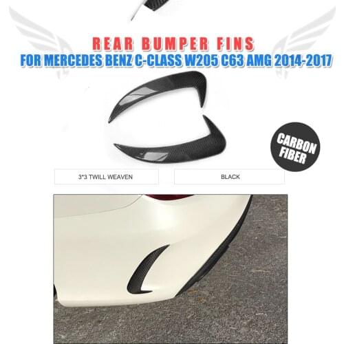 2PCS Carbon Fiber Rear bumper Side Trunk decoration Vent Wings for Mercedes Benz C-Class W205 Sport C63 AMG Sedan 4-Door 2014-17