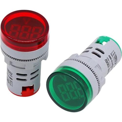 22mm DIY Mini Digital Voltmeter AC 50-500V Volt Voltage Tester Meter Monitor Power LED Indicator Pilot Lamp Light Display