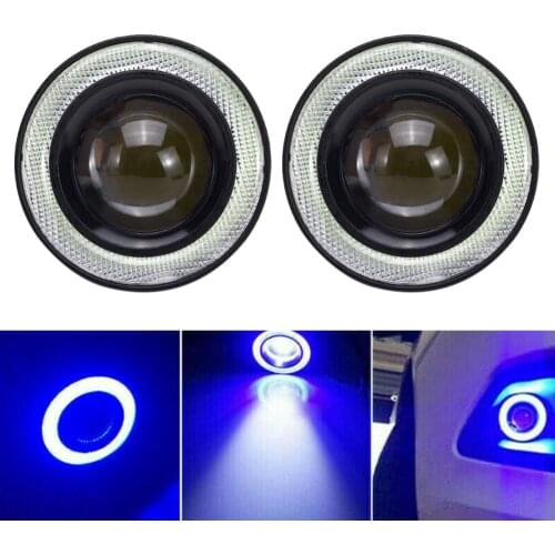 3.5" COB LED Fog Light Halo Blue Angel Eye Ring Driving Bulbs Energy Saving LED Headlight car accessories Автомобильные лампы