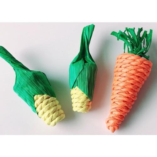 3pcs/Set Carrot Corn Shaped Rabbit Hamster Chew Bite Toys Guinea Pig Tooth Cleaning Toys Hamster Toys Hamster Accessories