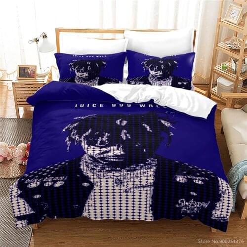 3D Printed Juice WRLD Duvet Cover Set Twin Full Queen King Size Bedding Set Comforter Cover Set Bedclothes for Home Bedroom Gift